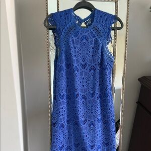 Laundry By Shelli Segal Royal Blue Lace Midi Dress